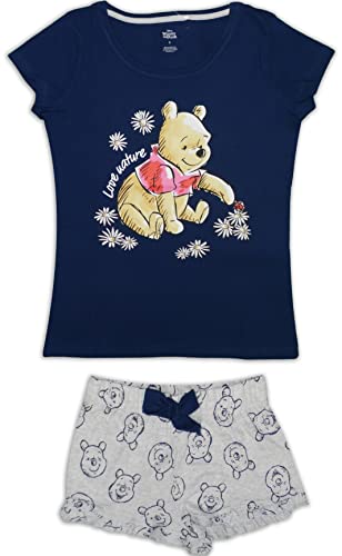 Disney Winnie The Pooh Damen Schlafanzug-Set aus Baumwolle (as3, Alpha, m, Regular, Regular, Navy) von Disney