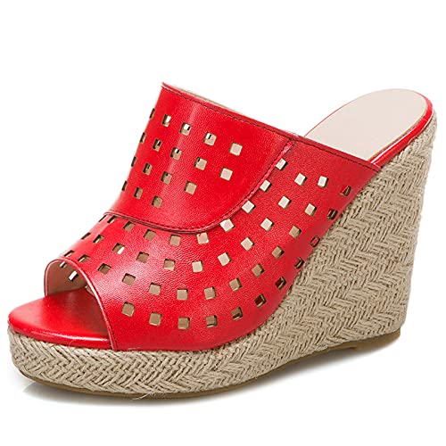 Diuniarza Keilabsatzs Mules Espadrille Für Damen Sandals Plateau Party Hausschuhe Pantoffeln Sandals Rot Gr 43 EU/45 Diuniarza Keilabsatzs Mules Espadrille Für Damen Sandals Plateau Party Hausschuhe Pantoffeln Sandals Rot Gr 43 EU/45 von Diuniarza