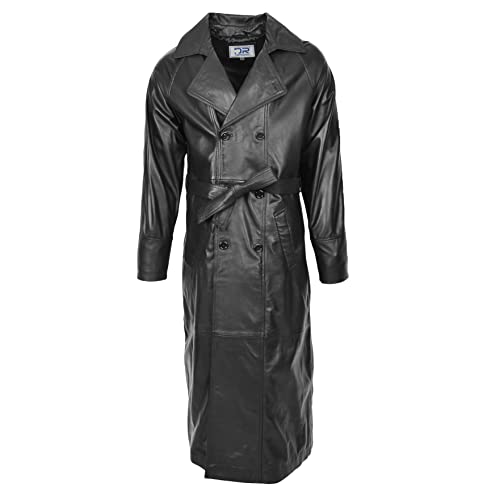 Divergent Retail DR157 Herren Trench Double Breasted Full Length Ledermantel schwarz, Schwarz , M Extra Tall Divergent Retail DR157 Herren Trench Double Breasted Full Length Ledermantel schwarz, Schwarz , M Extra Tall von Divergent Retail