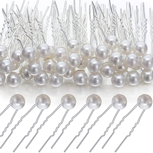 40 Stück Perlen Haarnadeln Braut Hochzeit Perlen Haarschmuck Weiße Perle Bobby Clips für Bräute und Brautjungfern Frisur von Diyfixlcd