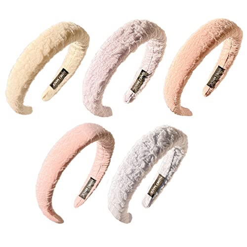 5 Pcs Spitze Stirnband Damen Mädchen Haar Hoop Haar Zubehör Kopfschmuck Candy Farbe Kopfbedeckung Frauen Haarband von Diyfixlcd