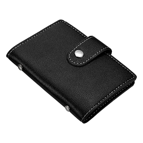 Diyfixlcd Kreditkartenetui, 1 Packung Slim Wallet PU Leder Geldbörse Visitenkarten Aufbewahrung Organizer Protector mit 26 Kartenfächern, Schwarz, Schwarz , S von Diyfixlcd