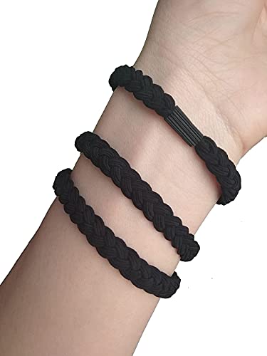 Elastics Hair Ties Braided Hair Tie Women Fashion Hair Bands Pferdeschwanz Halter Stirnband Weiche Schönheit Haargummis für Frauen Dickes Haar (Schwarz 3 Stück) von Diyfixlcd