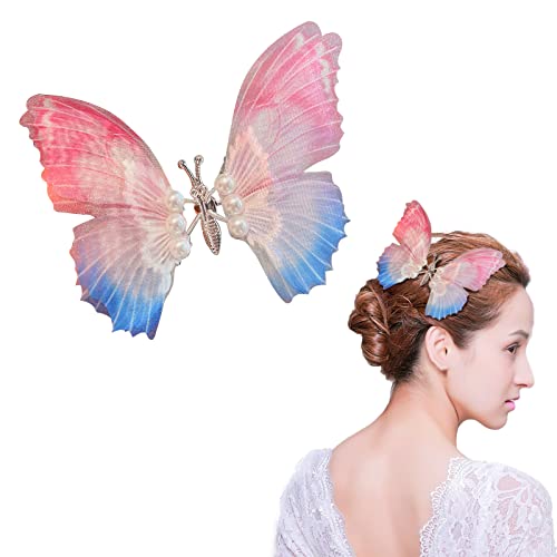 Flying Butterfly Hairpin Butterfly Hair Clips Moving Butterfly Hair Clips for Girls 2024 New Moving Flying Butterfly Shiny Barrettes Big Butterfly Hair Clips with Moving Wings for Women Girl von Diyfixlcd