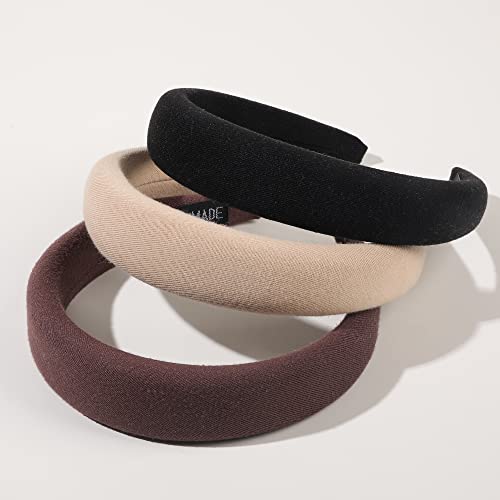 Gepolsterte Stirnbänder für Damen - 3 Stück Diademas Para Mujer De Moda Fashion Stirnband Haarbänder Neutral Puffy Stirnband von Diyfixlcd