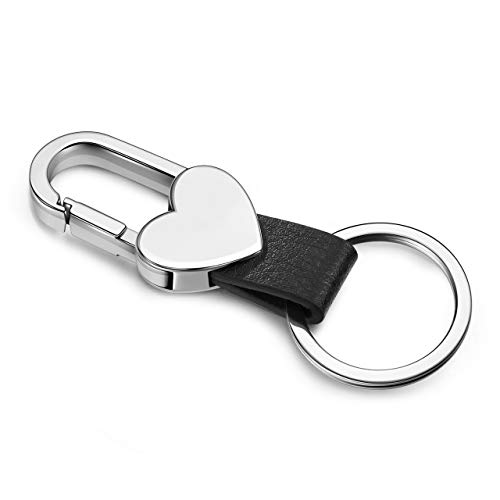 Herren Leder Schlüsselanhänger Auto Schlüsselanhänger Ring Schwarz Auto Smart Keychain Schlüsselhalter Schlüsselanhänger Clip auf Gürtelschlaufen für Frauen, Schwarz , S, Vintage von Diyfixlcd