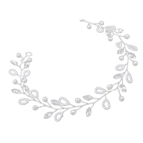 Kristall Stirnband Braut Kopfschmuck für Hochzeitskleid Zubehör Brautjungfer Stirnband Hochzeit Perlen Stirnband Braut Stirnbänder Perlen Perle Haarschmuck Europäische und Amerikanische von Diyfixlcd