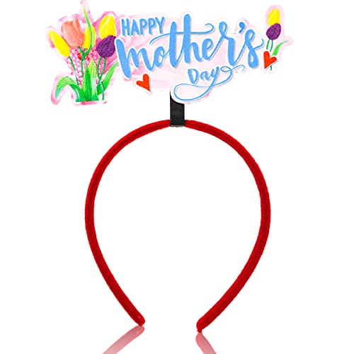 Muttertags-Stirnband "Happy Mothers Day", Kopfschmuck, Blumen-Haarreifen, Kopfbedeckung, Haarzubehör, 1 Stück von Diyfixlcd