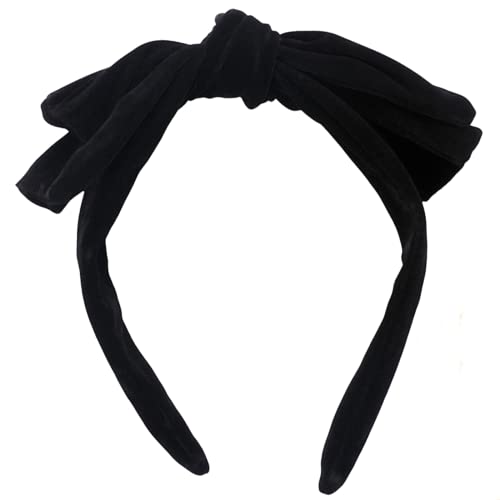 Schwarze Haarschleife Stirnband Schleife Stirnbänder für Mädchen Frauen Schwarz Headwrap Schwarze Stirnbänder für Frauen Knoten Bogen Turban Breite Stirnbänder Haarband Haarschmuck für Frauen von Diyfixlcd