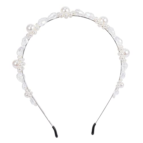 Stirnband Kristall Kopfschmuck Strass Kopfbedeckung Fee Kopfschmuck Stirnbänder für Mädchen Perle Kopfschmuck für Braut Frauen Stirnband Kunstperlen Stirnband Hochzeit Haarbänder Hochzeit von Diyfixlcd