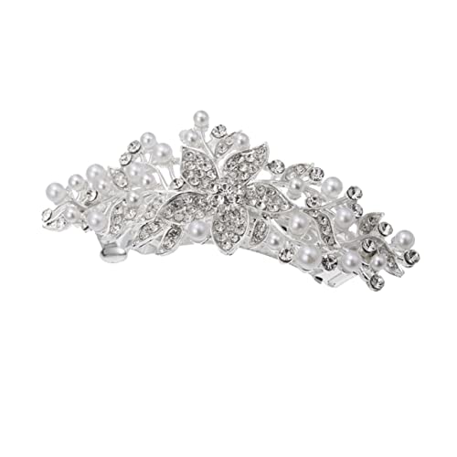 Strass Haarspange Silber Haarspangen Hochzeit Haarspangen für dickes Haar Barettes und Haarspangen für Frauen Elegante Haarspangen Sparkly Haarspange Strass Haarnadel Silber von Diyfixlcd