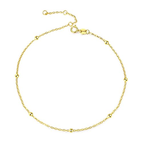 Djonerc Fußkettchen, Fußkettchen, goldene Charm-Perlenkette for Damen, verstellbarer Fußschmuck, Damen-Fußkettchen von Djonerc