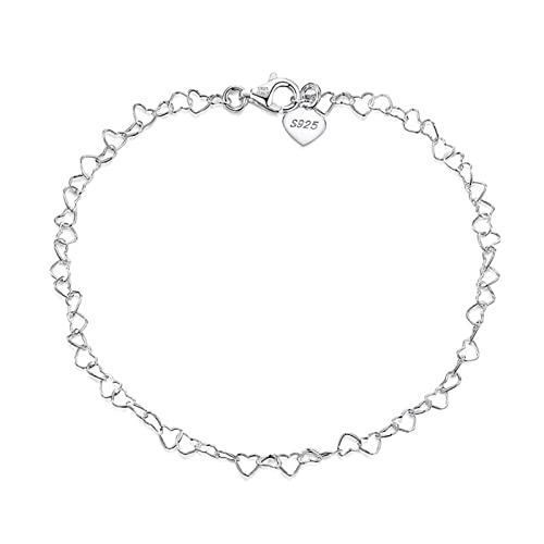 Fußkettchen, Fußkettchen/Fußkettchen for Damen, 925er-Sterlingsilber, verstellbare Kette for Damen und Mädchen, Fußkettchen, Schmuck, Fußkettchen (Farbe: Silberfarben) von Djonerc