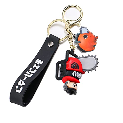 Dmspace Chainsaw Man Silikon SchlüSselanhäNger Chainsaw Shaped Keyring SchlüSselanhäNger Auto SchlüSselanhäNger Geschenk FüR Anime Fans von Dmspace