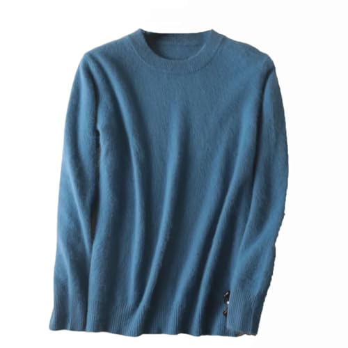 Dninmim Herren Kaschmir Pullover O-Neck Pullover Strickpullover Winter Langarm Pullover, Haze Blue, Medium von Dninmim