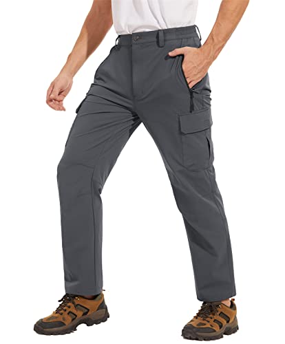 Dninmim Herren Stretch Leichte Arbeitskleidung Sommer Angelhose Outdoor Wandern Cargo Hose, dunkelgrau, 34-37 von Dninmim