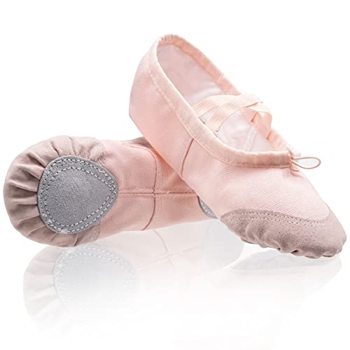 DoGeek Ballettschuhe Gymnastikschuhe Mädchen Tanzschuhe Damen Ballettschläppchen Ballerinas Kinder,Apricot-pink,28 (Bitte bestellen Sie eine Nummer grösser) von DoGeek