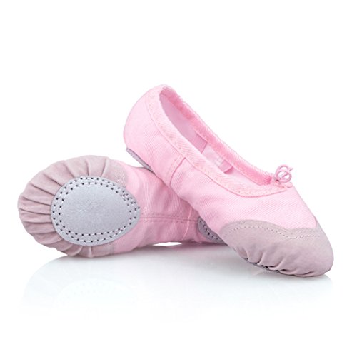 DoGeek Ballettschuhe Gymnastikschuhe Mädchen Tanzschuhe Damen Ballettschläppchen Ballerinas Kinder,Rosa,34 (Bitte bestellen Sie eine Nummer grösser) von DoGeek