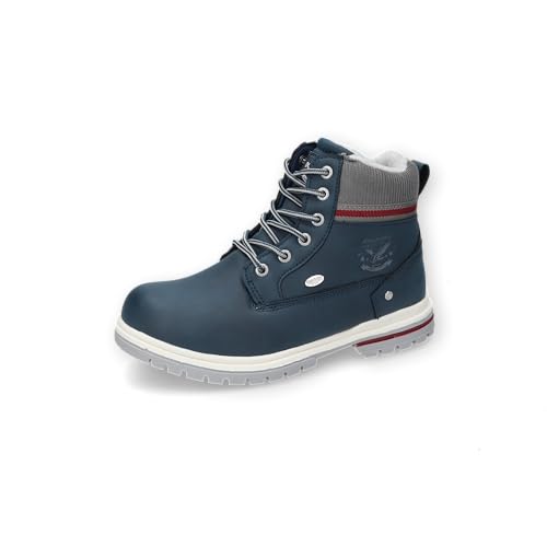 Dockers by Gerli Unisex - Kinder Schnürstiefel, Jungen,Mädchen Stiefeletten,wasserabweisend,schnürboots,schnürung,boots,navy,33 EU von Dockers by Gerli