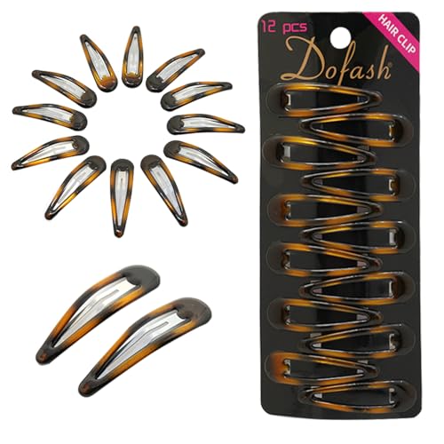 Dofash 2IN/5CM Einfache große Haare Snap Clips Metall Haarspangen Haarspangen für Frauen 12PCS (Epoxy Turtle) von Dofash