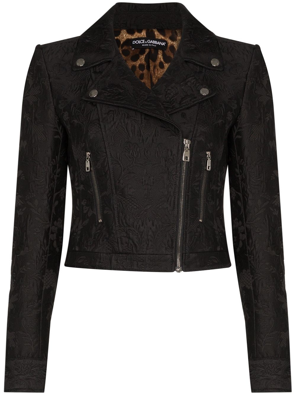 Dolce & Gabbana Bikerjacke mit Jacquardmuster - Schwarz von Dolce & Gabbana