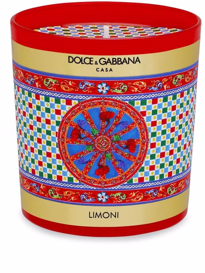 Dolce & Gabbana Kerze mit Carretto-Print (250g) - Rot von Dolce & Gabbana