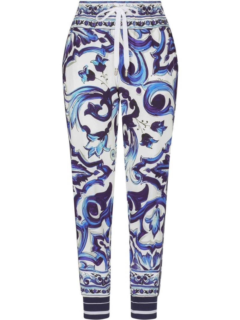 Dolce & Gabbana Jogginghose mit Majolica-Print - Blau von Dolce & Gabbana