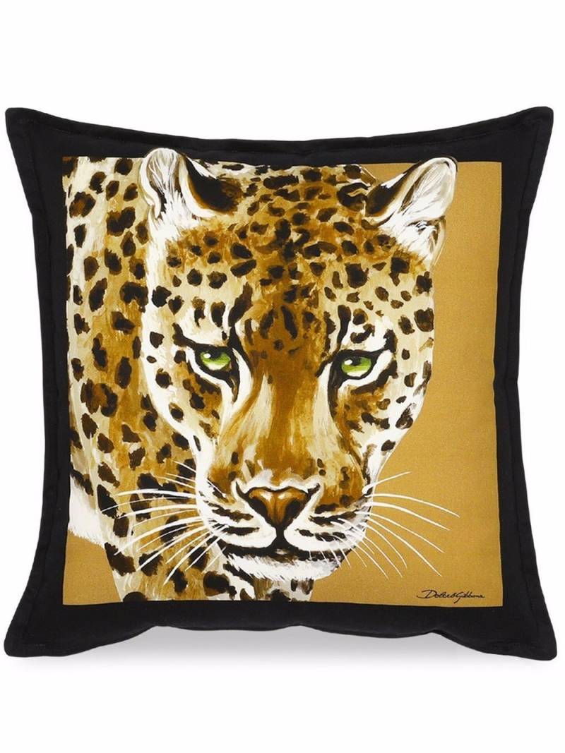 Dolce & Gabbana Kleines Kissen mit Leoparden-Print - Braun von Dolce & Gabbana