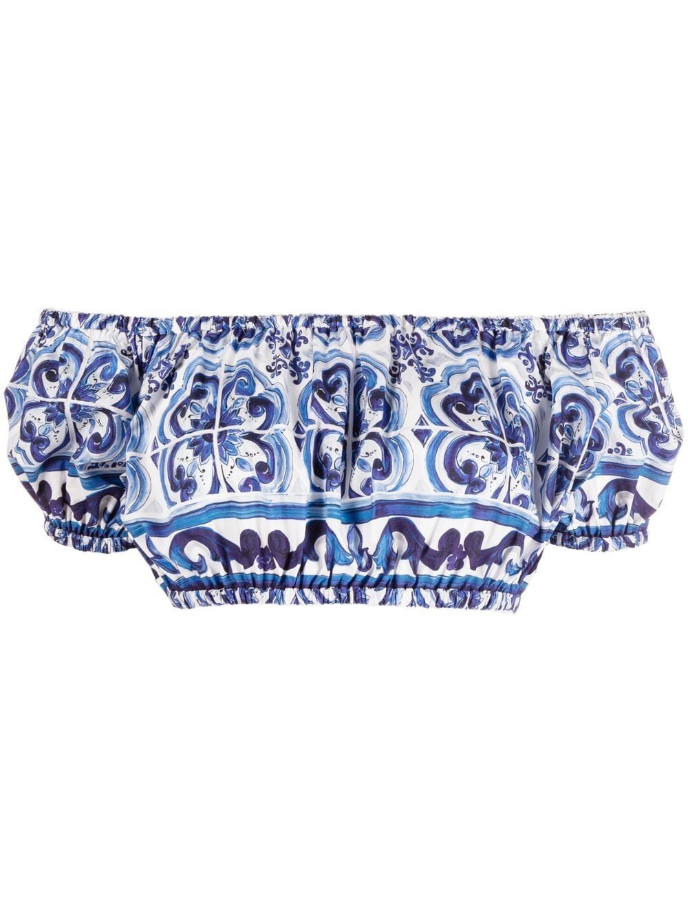 Dolce & Gabbana Cropped-Top mit Majolica-Print - Blau von Dolce & Gabbana