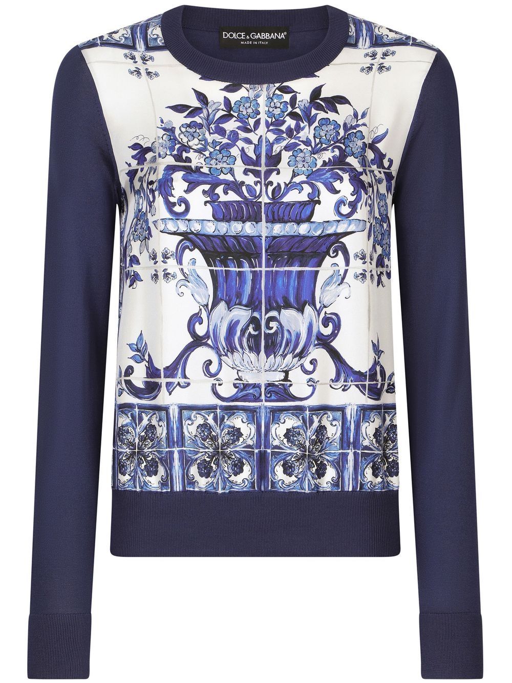 Dolce & Gabbana Pullover mit Majolica-Print - Blau von Dolce & Gabbana