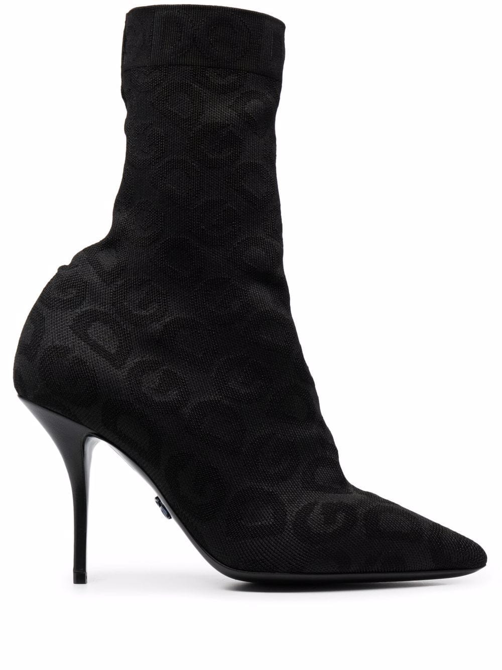 Dolce & Gabbana Stiefeletten mit Monogramm - Schwarz von Dolce & Gabbana