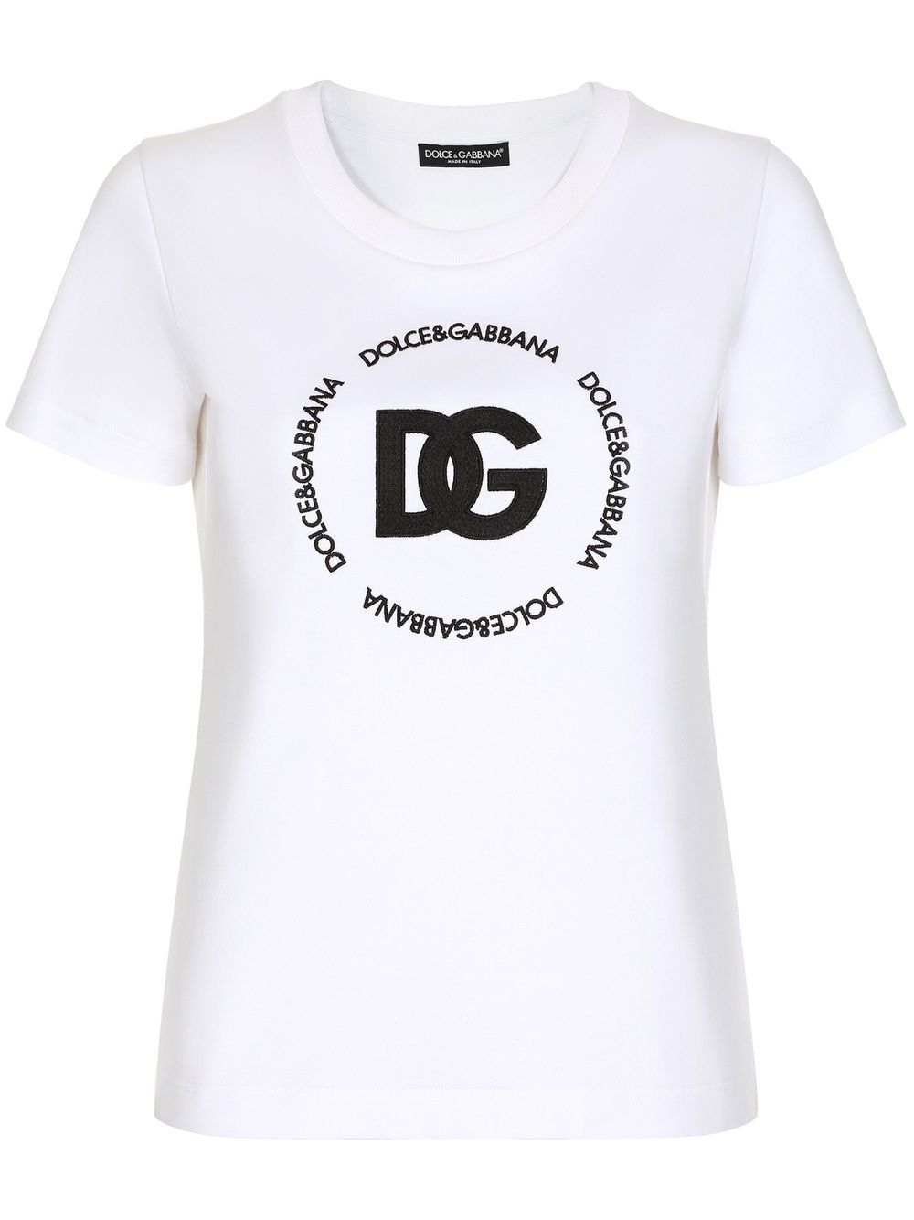 Dolce & Gabbana Interlock T-Shirt mit DG-Logo - Weiß von Dolce & Gabbana