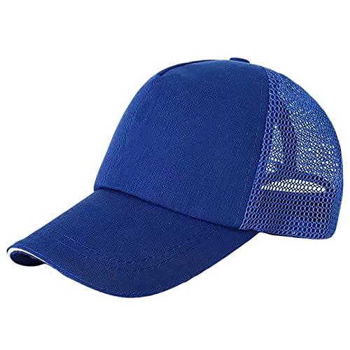 DolceTiger Kinder Baseball Cap Basecap Cowboy Hut Einfarbige Netzkappe für Kinder Baseballmütze Sonnenblende Schirmmütze Basecap Jungen Mädchen (Blue, One Size) von DolceTiger