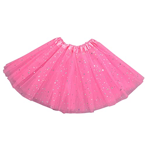 Mädchen Tutu Rock Bunt Tulle Ballett Kostüm Multicolor Tutu Kleinkind Mädchen Kinder Outfits Rockrock Kinderkleid & Rock Tüllrock Kinder (A-Pink, 2-8 Years) von DolceTiger