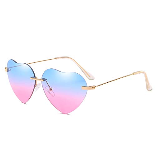 Dollger Herz Sonnenbrille Damen Herzförmige Sonnenbrille Vintage Thin Metallrahmen Love Rave Herzform Sonnenbrille UV400 Schutz von Dollger