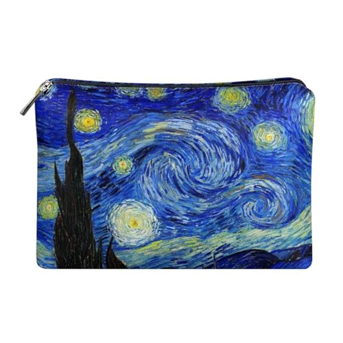 Dolyues Damen Clutch Tasche PU Leder Reißverschluss um Clutch Geldbörse Münzen/Bargeld/Kartenhalter Organizer, Blaue Van Gogh Sternennacht, Einheitsgröße von Dolyues