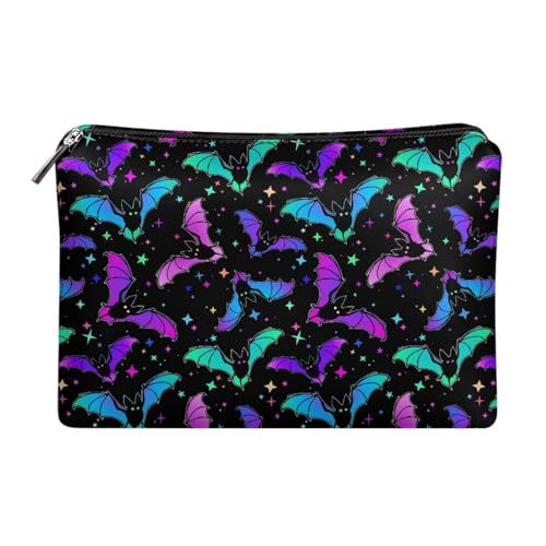 Dolyues Damen Clutch Tasche PU Leder Reißverschluss um Clutch Geldbörse Münzen/Bargeld/Kartenhalter Organizer, Fledermausstern Halloween, Einheitsgröße von Dolyues