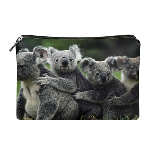 Dolyues Damen Clutch Tasche PU Leder Reißverschluss um Clutch Geldbörse Münzen/Bargeld/Kartenhalter Organizer, Grauer Koala, Einheitsgröße von Dolyues