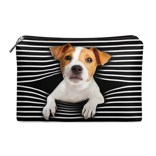 Dolyues Damen Clutch Tasche PU Leder Reißverschluss um Clutch Geldbörse Münzen/Bargeld/Kartenhalter Organizer, Hund Jack Russell Terrier, Einheitsgröße von Dolyues