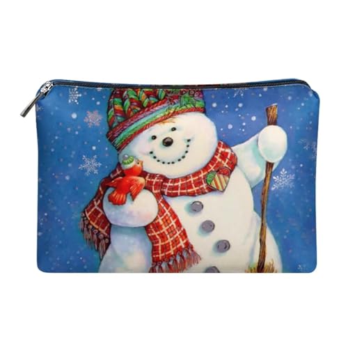 Dolyues Geldbörse für Frauen, Reißverschluss um Leder Clutch Bag Outdoor Kreditkartenhalter Organizer, Schneemann-1 (Schneemann-, Einheitsgröße von Dolyues