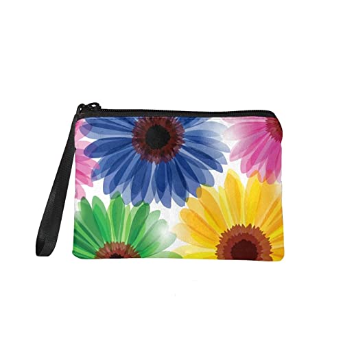 Dolyues Münzgeldbörse mit Reißverschluss, Kleingeldtasche für Damen, Reisen, kleine Kosmetiktasche, Geldbörse mit Handgelenkschlaufe, Mehrfarbiges Blumenmuster, Einheitsgröße, Casual, D82-222 von Dolyues