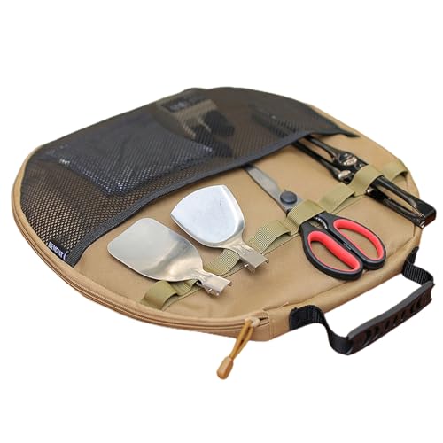 Domasvmd Tragbare Grilltasche, Kochgeschirr-Aufbewahrungstasche, Camping-Küchenutensilien-Tasche, Tragetasche, Grilltablett, Organizer, tragbare Outdoor-Grilltasche, Picknick- und von Domasvmd