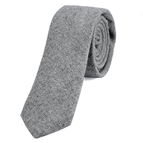 DonDon Herren Krawatte 6 cm Baumwolle hellgrau von DonDon