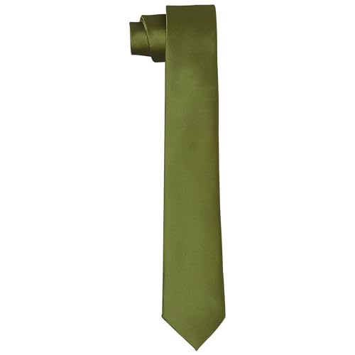 DonDon Krawatten für Herren handgefertigt Seiden-Look 6 cm Krawatte Olivgrün DonDon Krawatten für Herren handgefertigt Seiden-Look 6 cm Krawatte Olivgrün von DonDon