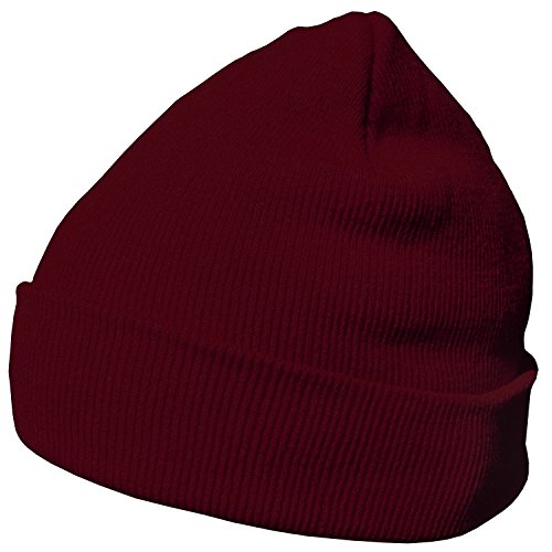 DonDon Mütze Herren Mütze Damen Wintermütze Beanie klassisches Design weinrot von DonDon