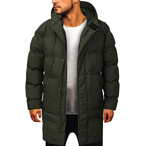 DondPO Outdoor Daunenjacken für Herren, Leicht Warme Reißverschluss Steppjacke Winterjacke 8Xl Kurz Winter Übergangsjacke Daunenjacke mit Kapuze Gefüttert Männer Wintermantel Thermojacke von DondPO