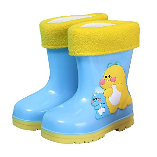 Rain Boots Kids, Schwarz Leicht Wasserdicht Unisex Rain Boot Wasserschuhe Jungen Kinder 22 23 24 Halbhoch Regenstiefel Rutschfest Baby Mädchen Regenschuhe Gummistiefel von DondPO