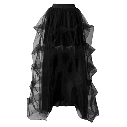 Rock Schwarz Damen Klassisch Hellblau Elastisch Unterrock Tüll Kleid Karneval Weich Fasching Petticoat Tütü Rock Stufenröcke 50er Rockabilly Party Cosplay Tüllrock Ballettrock von DondPO