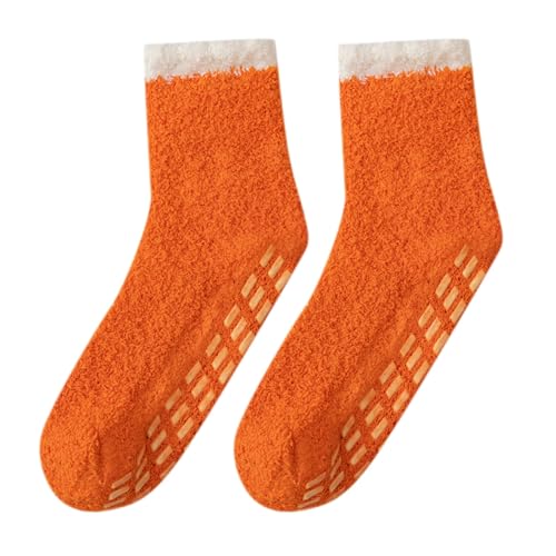 Stulpensocken Damen, Gefütterte Rutschfest Winter Stoppersocken Haussocken Fleece Dicke Warme Socken Kuschelsocken Yoga Socken Weich Bequem Wintersocken Hüttensocken von DondPO