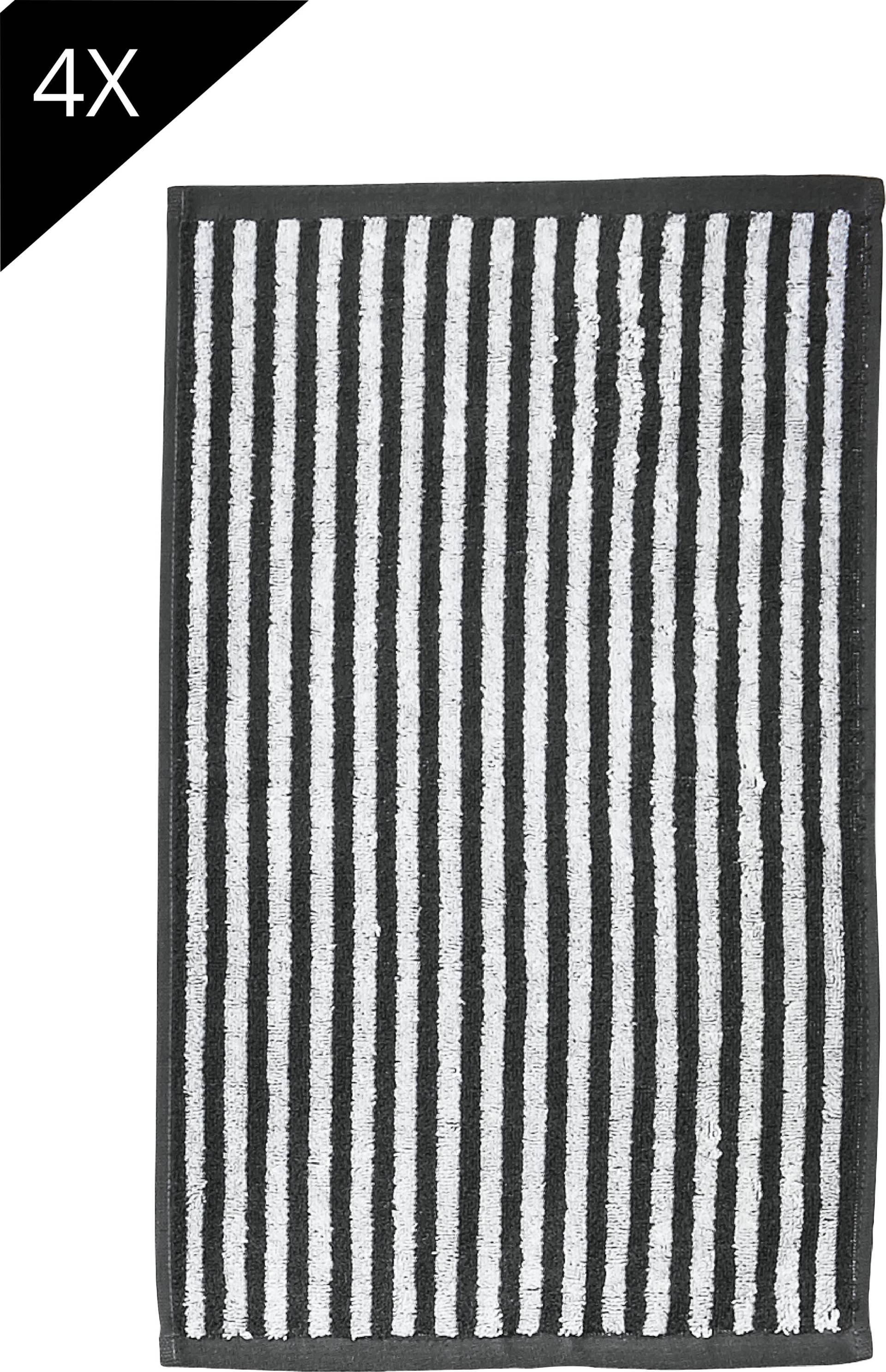 done. Handtuch Set "Daily Shapes Stripes", (Set, 4 St., 4 Gästetücher (30x50 cm), Gästehandtücher, mit Jacquard-Muster, gestreift von Done.